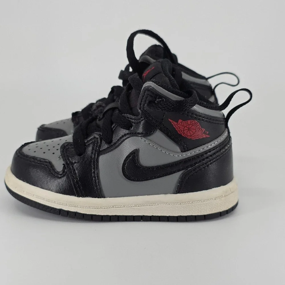 Nike Air Jordan 1 Mid Shadow Kids 4c Black Grey 640735-096